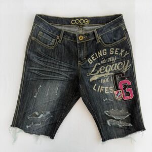 Coogi Graphic Denim Capri Shorts Size 7/8